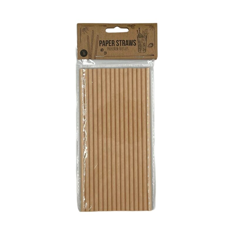 Papīra salmiņu komplekts 16gab, brūns